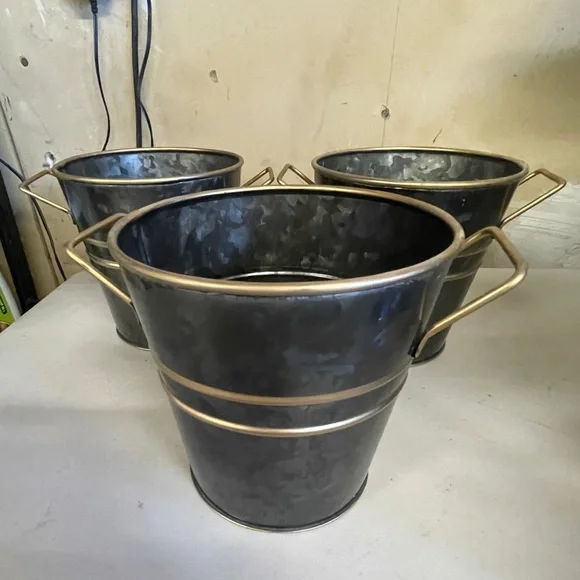 Metal Flower Pots / Buckets 5 inch (3) - Picture 9 of 11